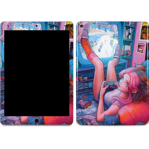 Pink Hair Anime Gamer Girl by Ivy Dolamore iPad Skins